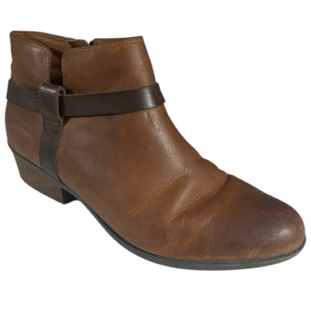 Clarks Leather Booties, Neutral,Sz 9, Sustainable, Timeless,Capsule wardrobe - Picture 1 of 15